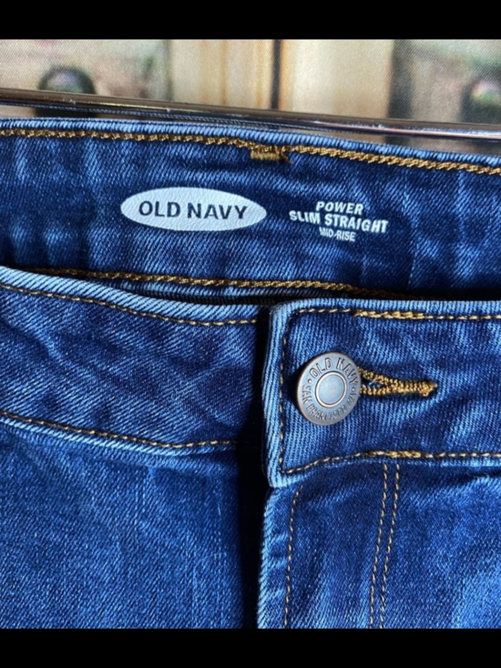 Old Navy Blue Skinny Straight-Leg Women's Jeans - Picture 2 of 5
